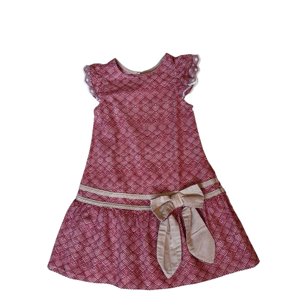 Beateiz Rueda Kids Casual Dress in Red and Cream